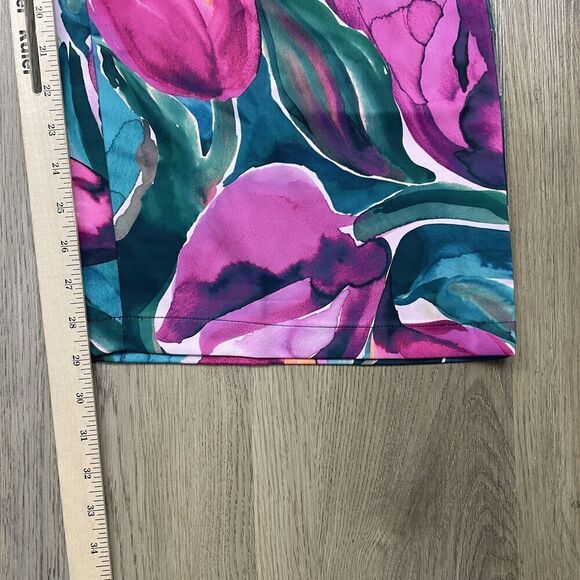 Fabletics Sleep Pant Womens Small Painted Tulips Pink Green Lounge Pajama Pants - Picture 11 of 12